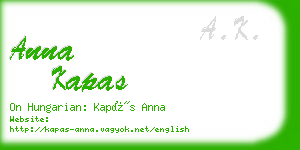 anna kapas business card